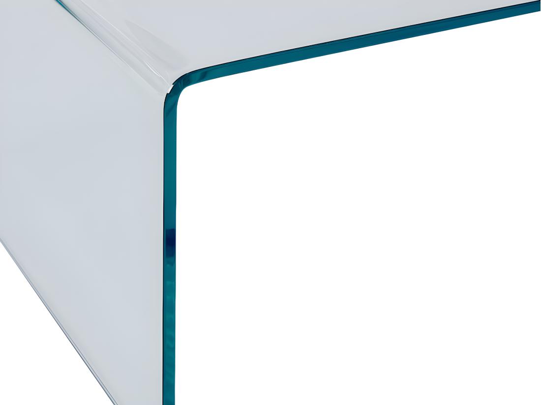 Vente Unique Table Basse En Verre Trempé Courbé - Transparent - ALONZO