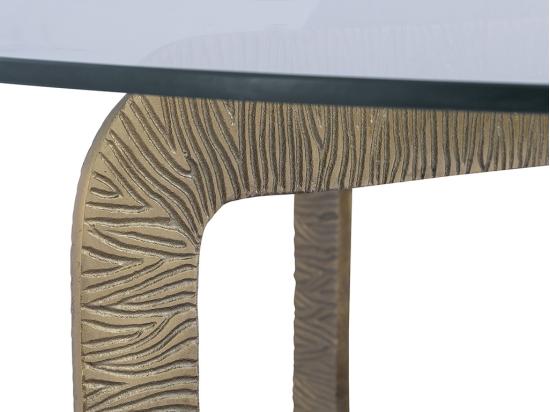 Vente Unique Table Basse En Verre Trempé Et Métal - Transparent Et Doré - CELENA