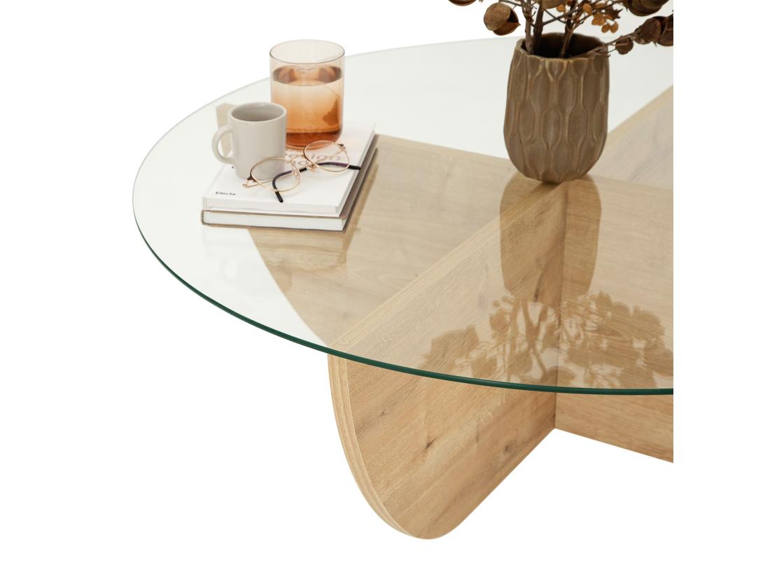 Vente Unique Table Basse En Verre Trempé - Naturel Clair Et Transparent - AYSUN