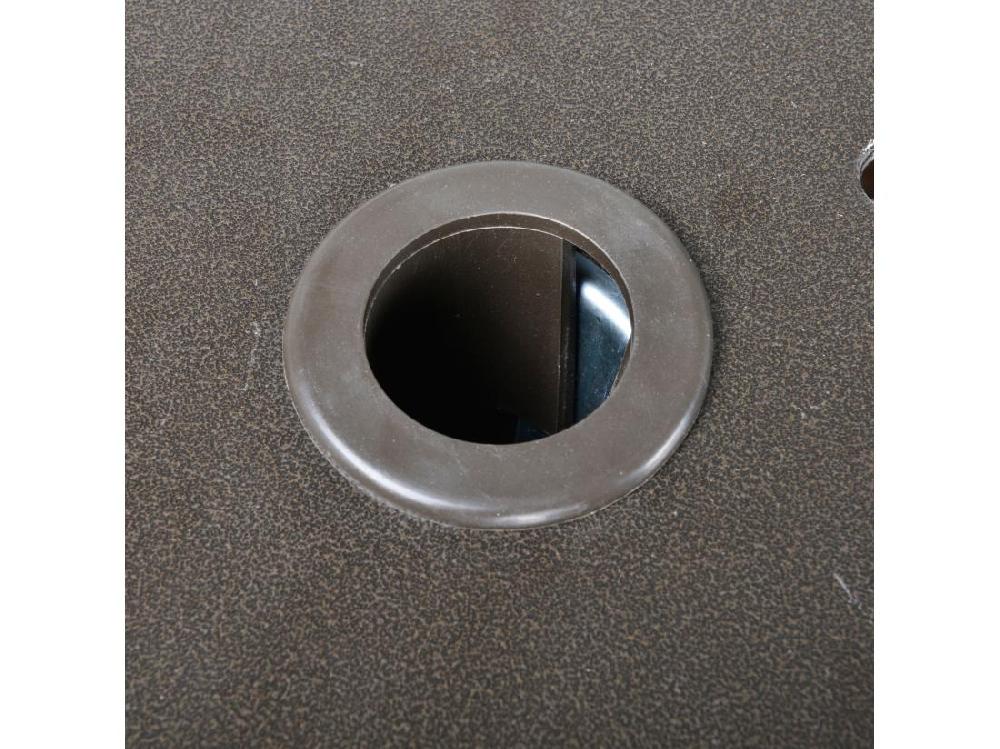 Vente Unique Table Basse Pied De Parasol 2 En 1 Résine Tressée Imitation Rotin Métal époxy Chocolat