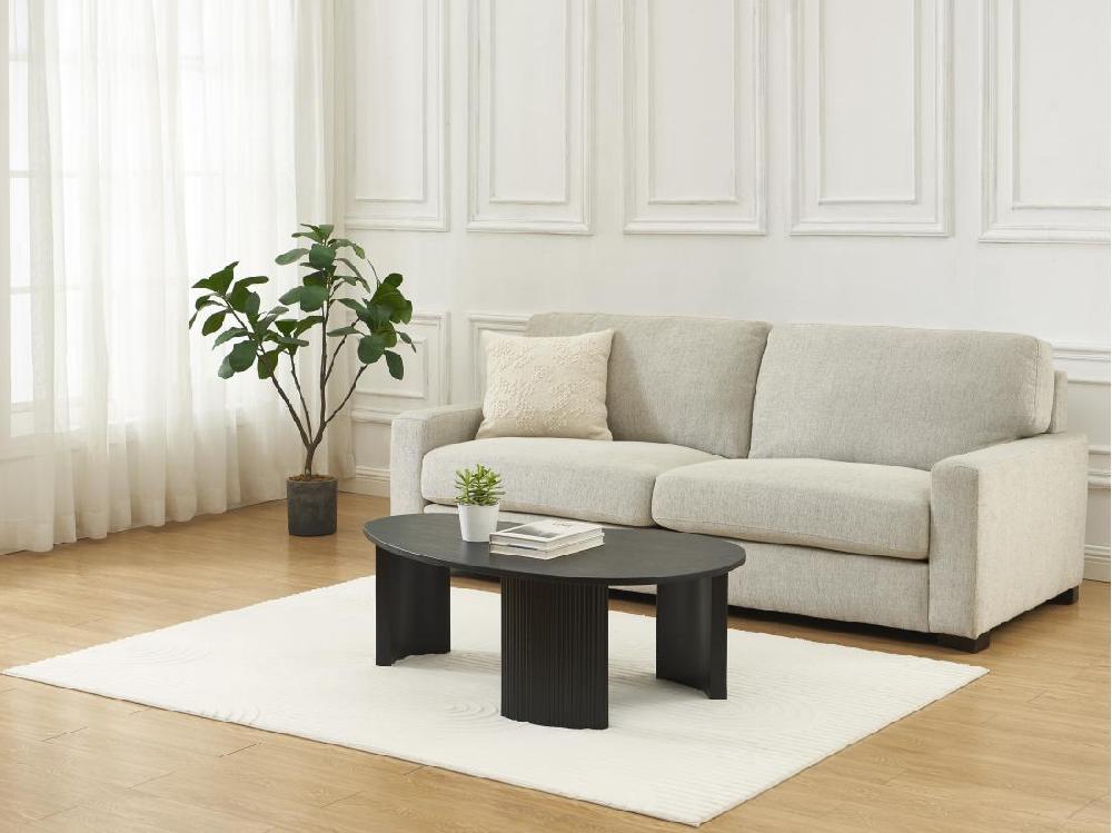 vente unique Table basse placage frêne - Noir - ASTRIDYA