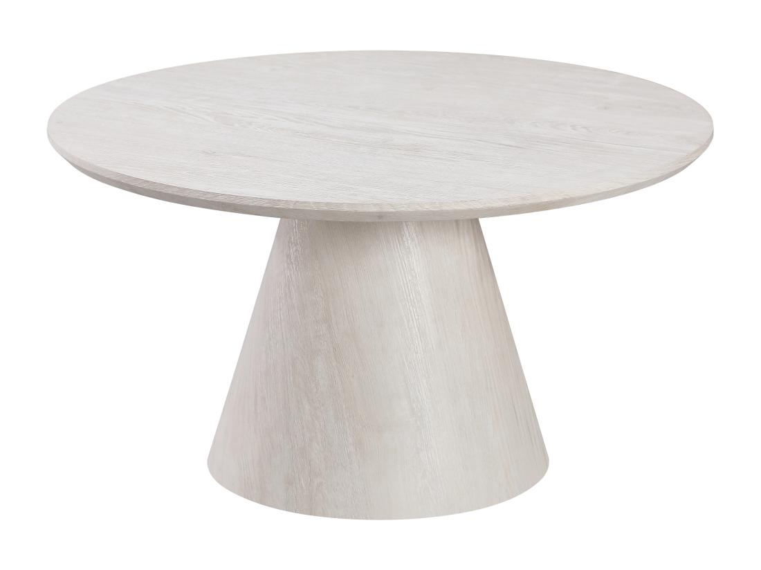 Vente Unique Table Basse Ronde - Effet Bois Chêne Blanc - Bois MDF - MANON