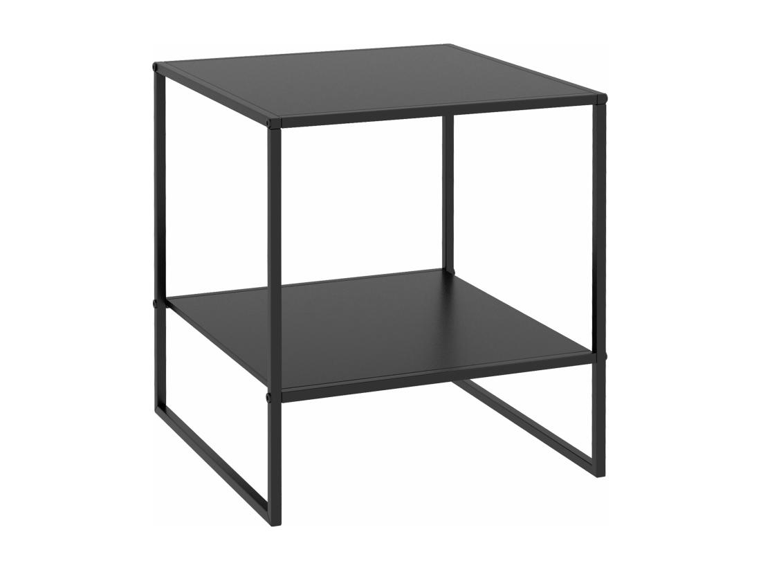 Vente Unique Table Basse Table D'appoint Guéridon Bout De Canapé 2 Niveaux Acier Noir