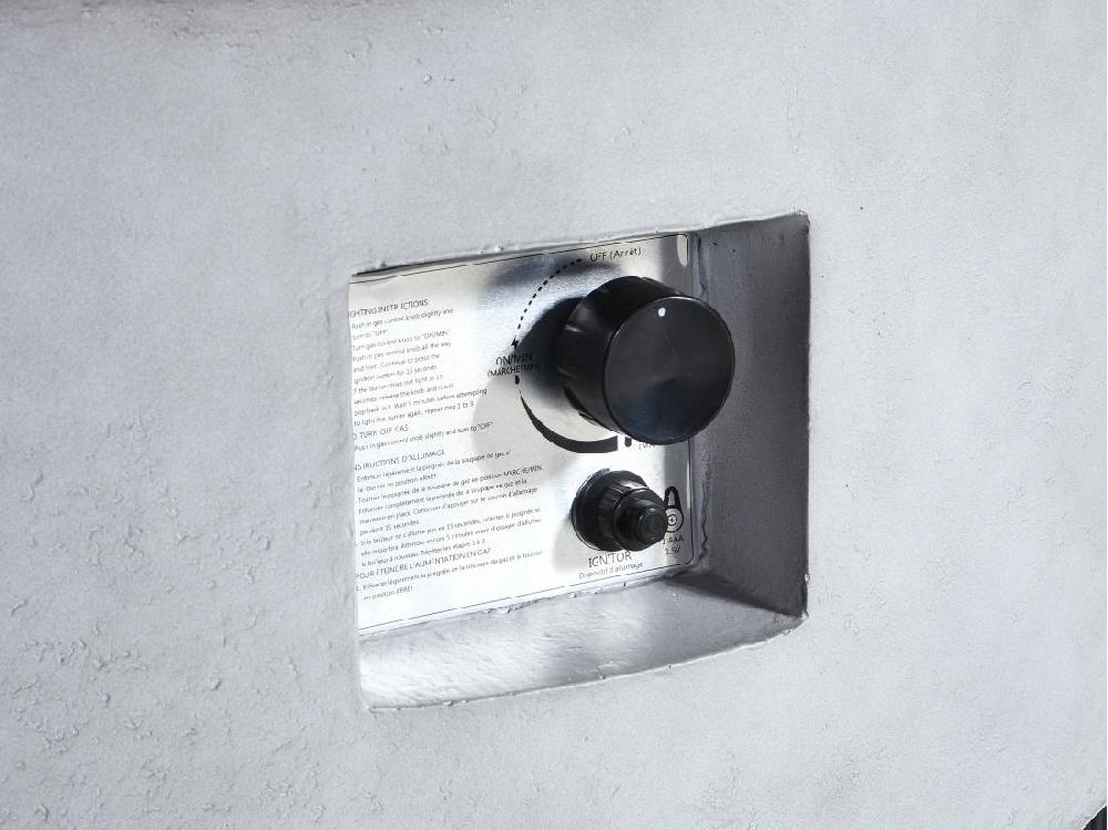 Vente Unique Table Braséro Ronde Au Gaz En MGO Effet Béton - SEROZA