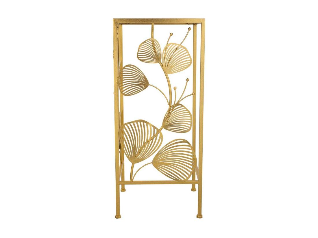 Vente Unique Table D'angle Carrée En Métal Doré 31x31x71