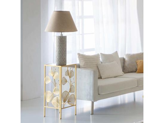 vente unique Table d'angle carrée en métal doré 31x31x71