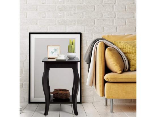 vente unique Table d'appoint 2 niveaux avec patins antidérapants 40 x 40 x 60 cm café