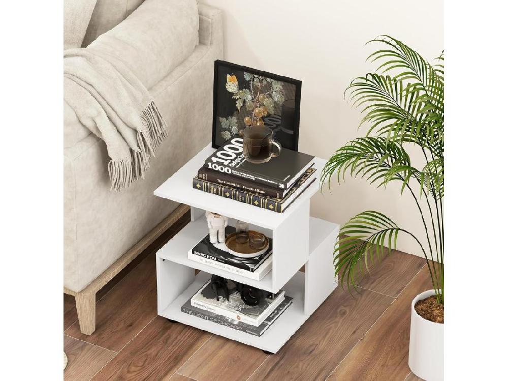 Vente Unique Table D'appoint 3 étagères Avec 4 Coussinet Antidérapants 39 5 X 39 5 X 45 Cm