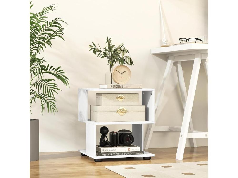 Vente Unique Table D'appoint 3 étagères Avec 4 Coussinet Antidérapants 39 5 X 39 5 X 45 Cm