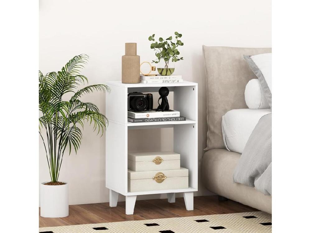 Vente Unique Table D'appoint 3 étagères Bout De Canapé 4 Pieds Surélevés 39 5 X 29 5 X 65 Cm