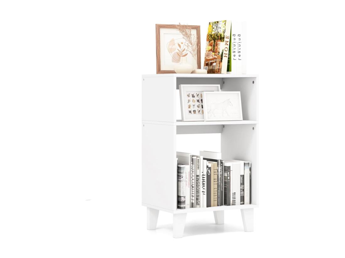 vente unique Table d'appoint 3 étagères bout de canapé 4 pieds surélevés 39 5 x 29 5 x 65 cm