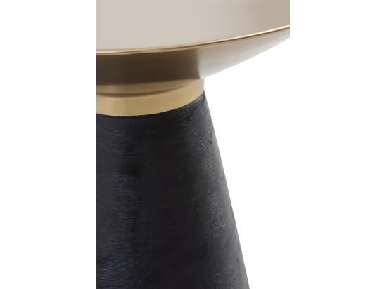 Vente Unique Table D'appoint Avec Base En Bois Et Plateau En Métal Doré