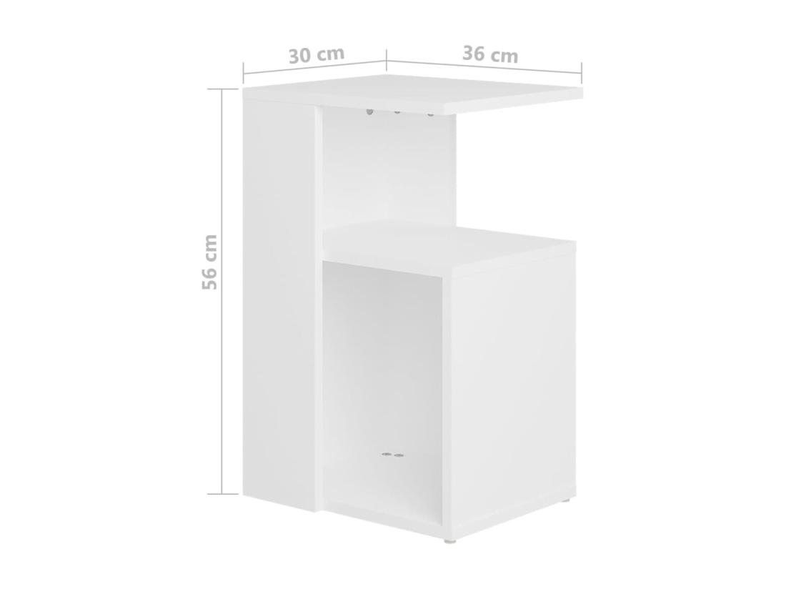 Vente Unique Table D'appoint Blanc 36x30x56 Cm Aggloméré