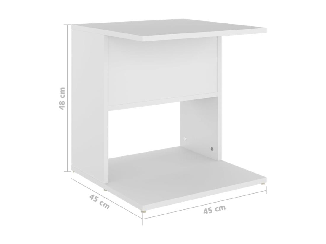 Vente Unique Table D'appoint Blanc 45x45x48 Cm Aggloméré
