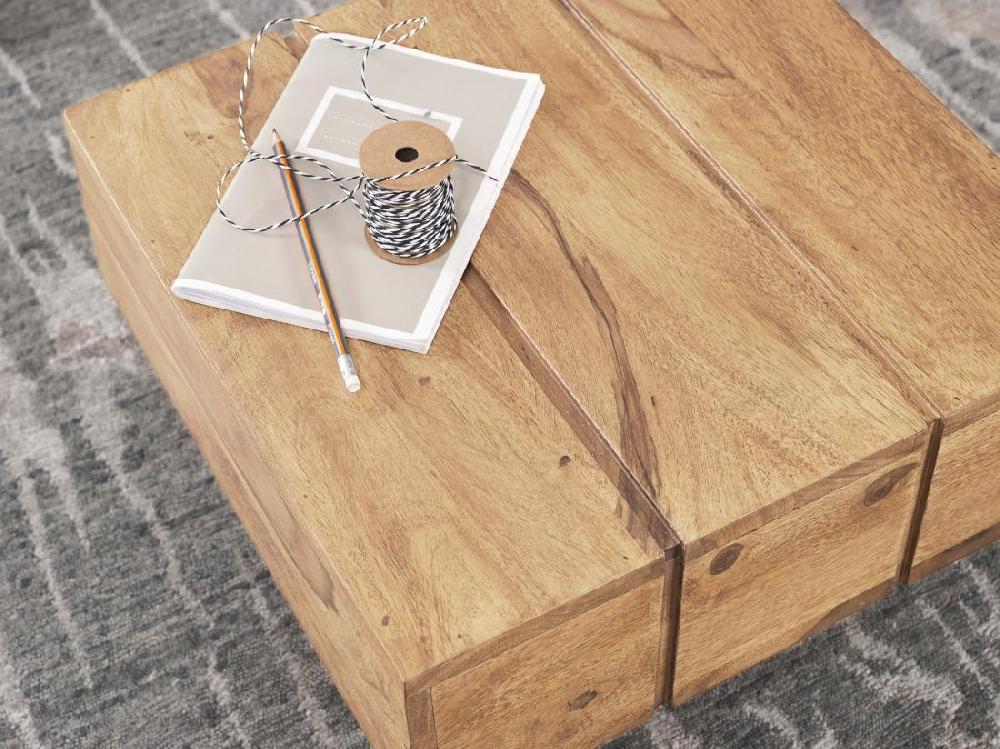 Vente Unique Table D'appoint Bois Massif 44x30x44cm Bout De Canapé Table De Salon