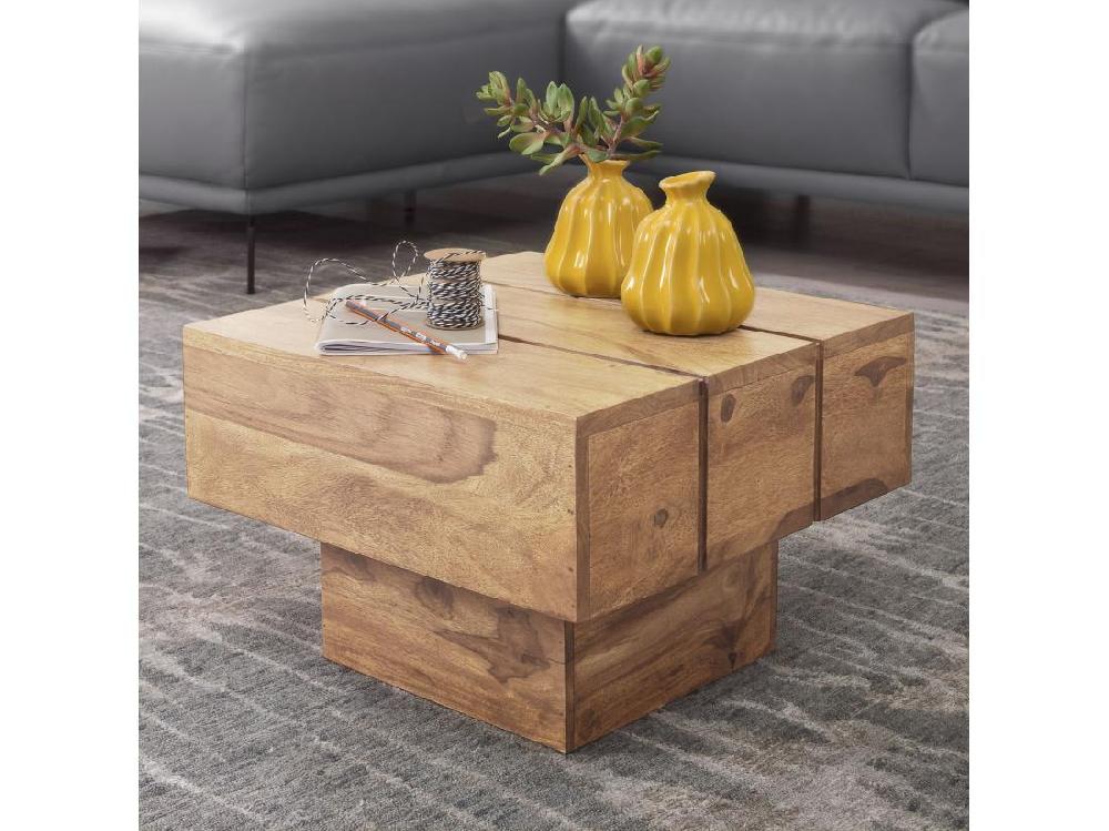 Vente Unique Table D'appoint Bois Massif 44x30x44cm Bout De Canapé Table De Salon