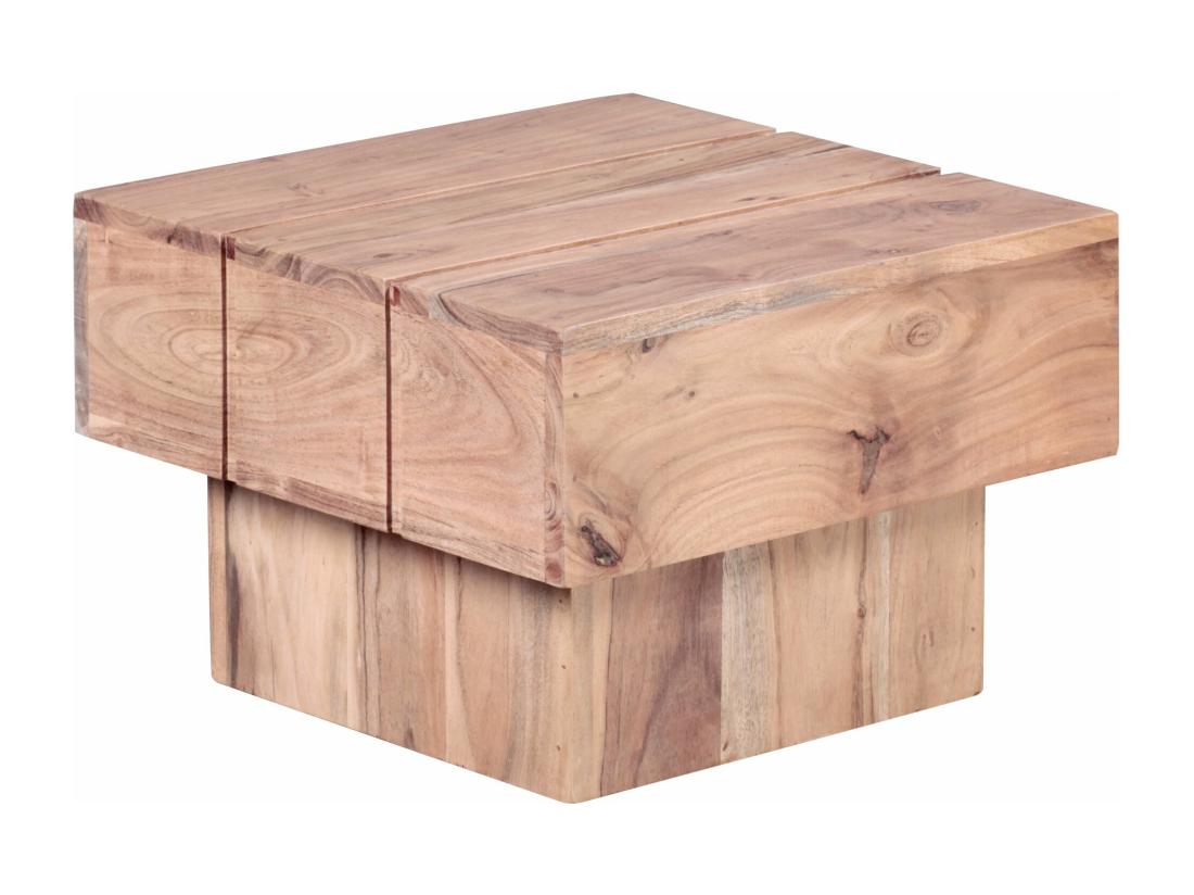 Vente Unique Table D'appoint Bois Massif 44x30x44cm Bout De Canapé Table De Salon