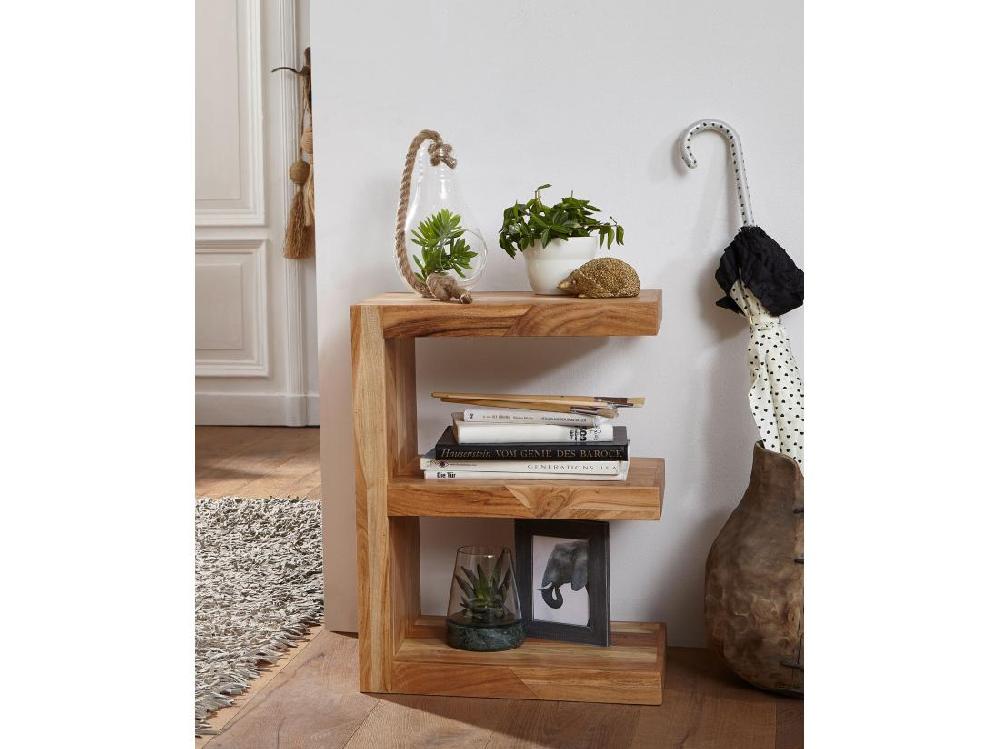 Vente Unique Table D'appoint Bois Massif 45x60x30cm Bout De Canapé Table De Salon