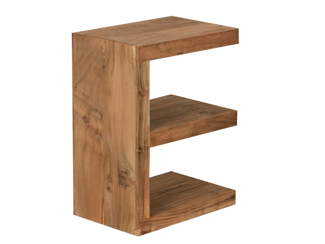 Vente Unique Table D'appoint Bois Massif 45x60x30cm Bout De Canapé Table De Salon
