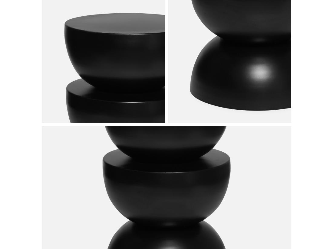 Vente Unique Table D'appoint. Bout De Canapé. Table De Chevet En Métal. Noir. Coumba. Ø32 X H 46.5cm