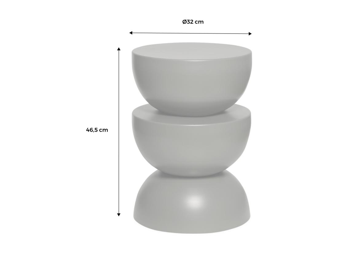 Vente Unique Table D'appoint. Bout De Canapé. Table De Chevet En Métal. Noir. Coumba. Ø32 X H 46.5cm
