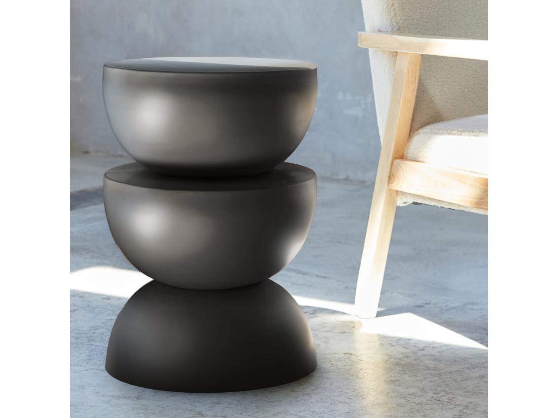 vente unique Table d'appoint. bout de canapé. table de chevet en métal. noir. Coumba. Ø32 x H 46.5cm