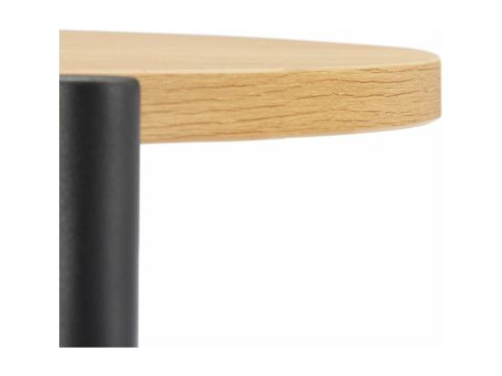 Vente Unique Table D'appoint BRODIE Avec Finition Chêne Et Pieds Métal Noirs - 60x34 Cm - Bois