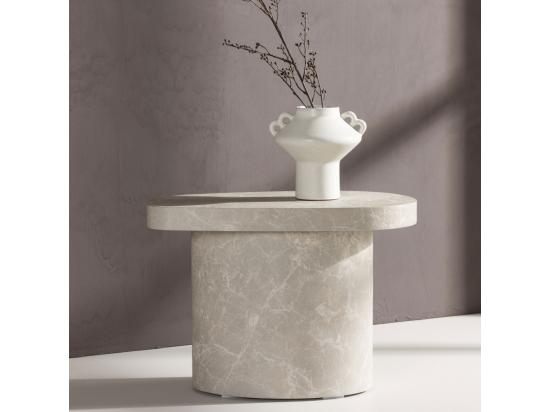 vente unique Table d'Appoint Design "Bastad" 50cm Gris Clair