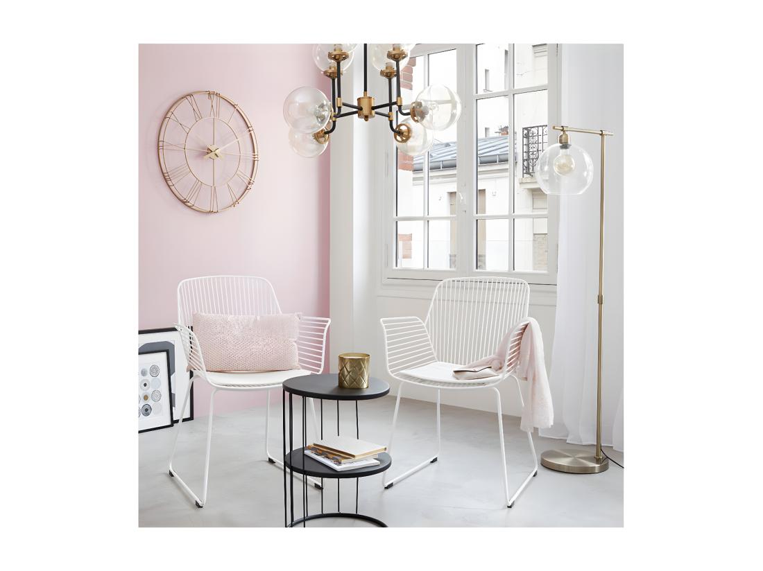 Vente Unique Table D'appoint Design Et Originale En Métal Noir H 52 Cm