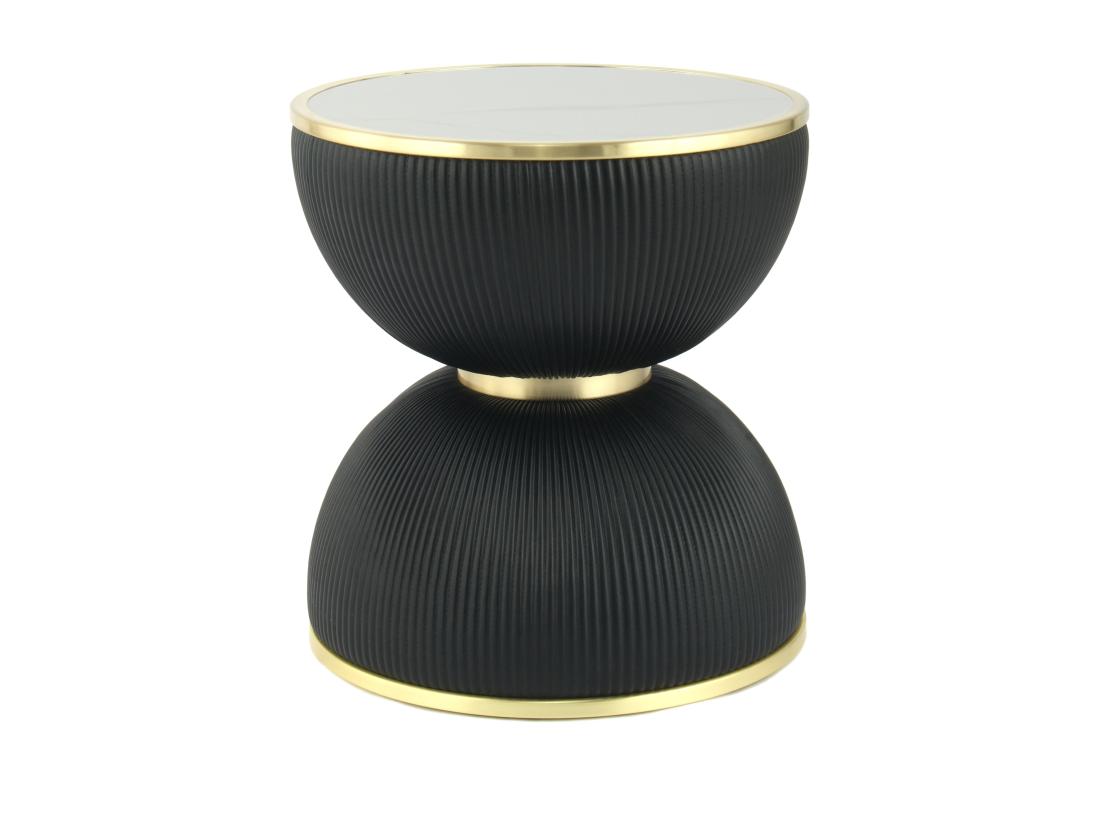 vente unique Table d'Appoint Design "Jokai" 51cm Noir & Or