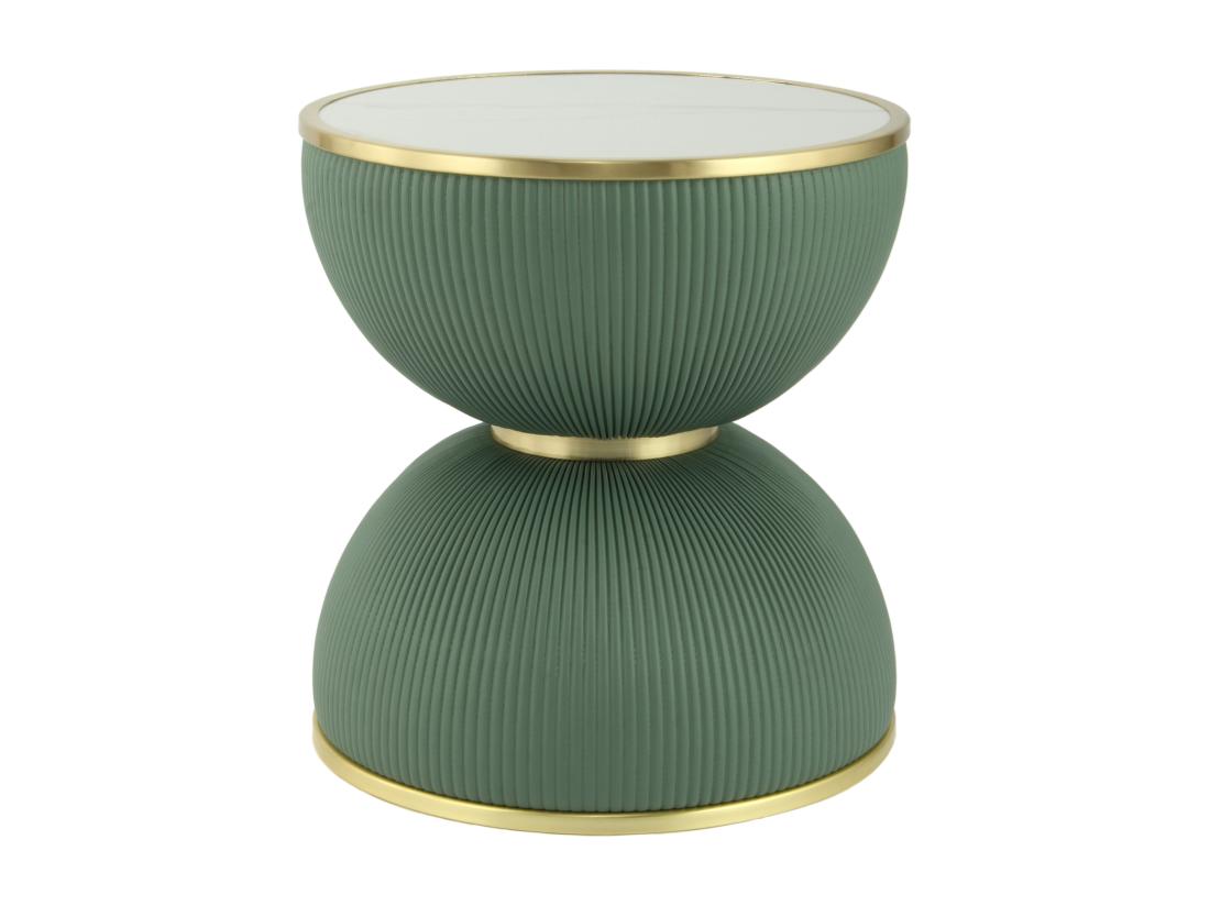vente unique Table d'Appoint Design "Jokai" 51cm Vert & Or