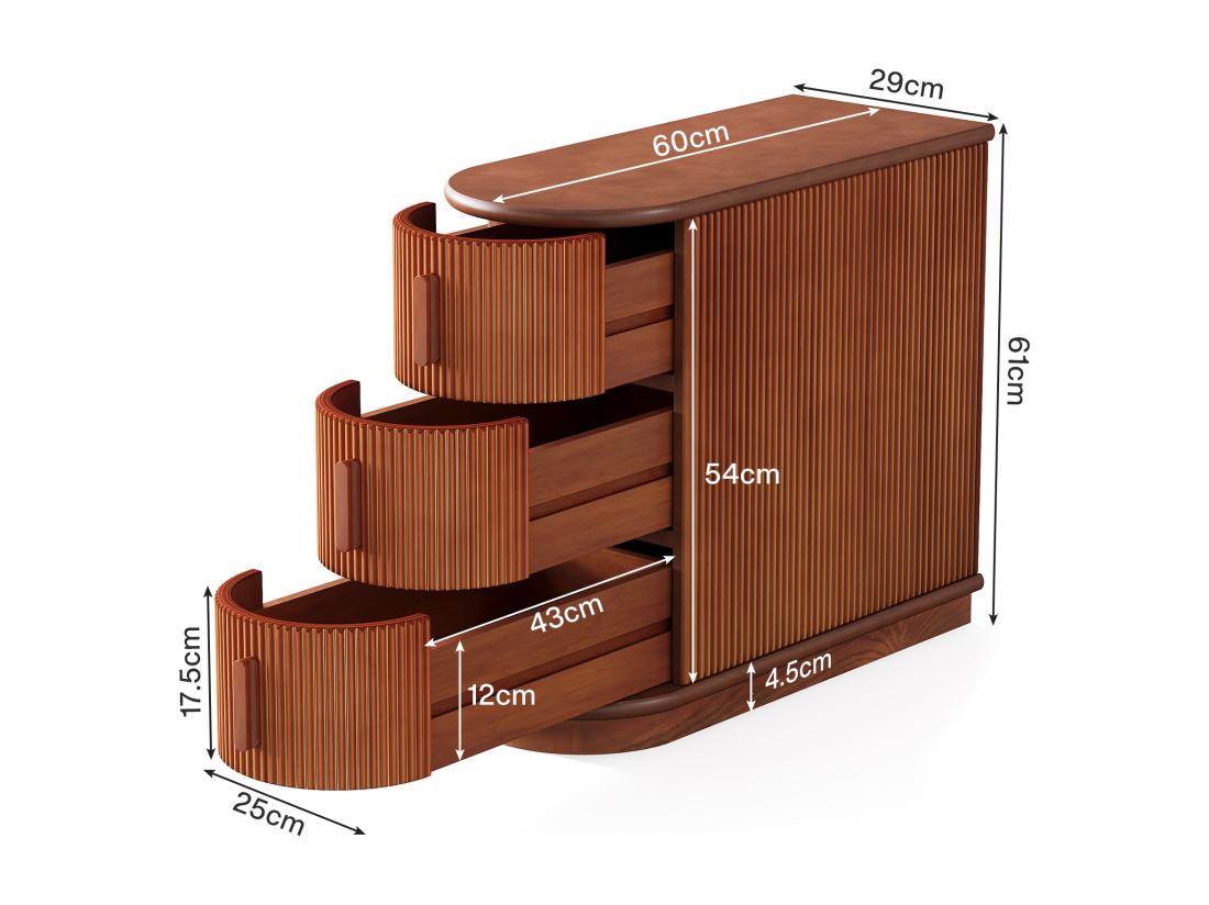 Vente Unique Table D'appoint En Bois à 3 Tiroirs Table D'appoint Moderne Pour Canapé Table D'appoint étroite Pour Chaise Table De Nuit Mince Pour Salon
