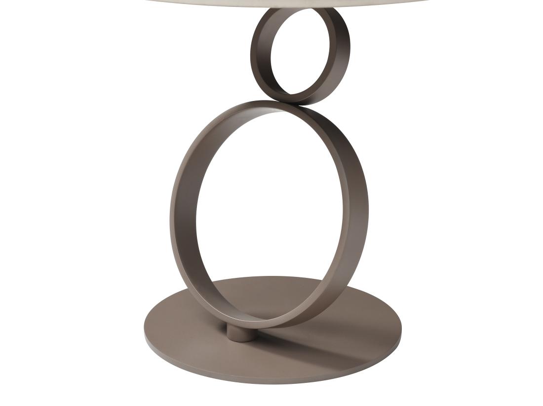 Vente Unique Table D'appoint En Céramique Et Métal Taupe - Effet Marbre Blanc - JOLINE De Maison Céphy