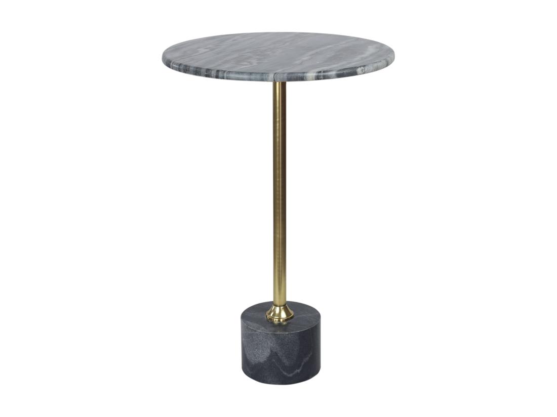 Vente Unique Table D'appoint En Marbre Et Métal - Anthracite Et Doré - GIANINA