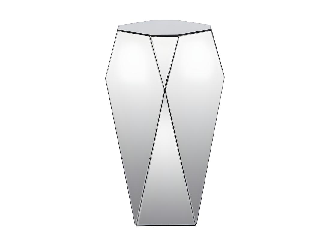 Vente Unique Table D'appoint En MDF Et Miroir - Coloris : Argent - SIGRID De Pascal MORABITO