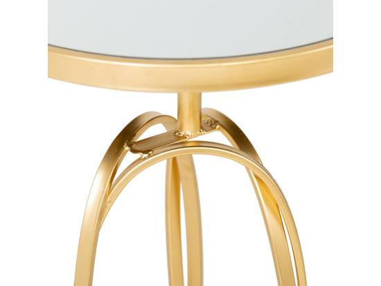 Vente Unique Table D'appoint En Métal Doré Avec Surface En Verre D35.5x61h