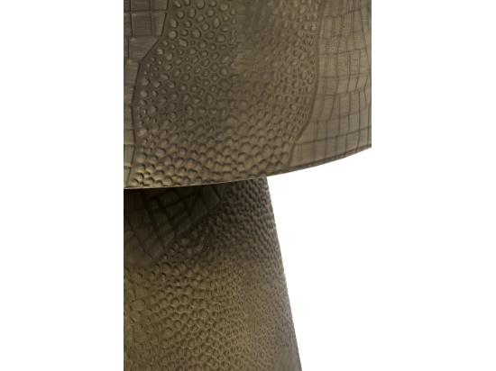 Vente Unique Table D'appoint En Métal Doré Et Verre Noir