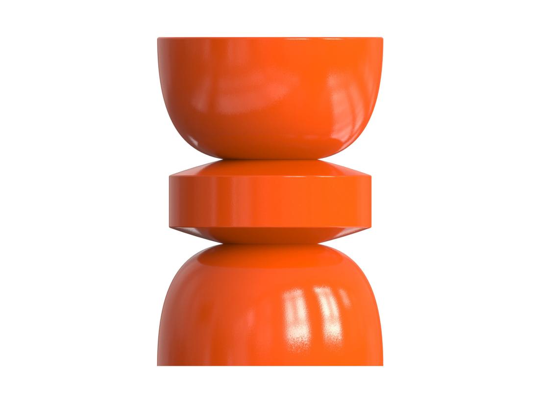 Vente Unique Table D'appoint En Métal - Orange - TUVAMI