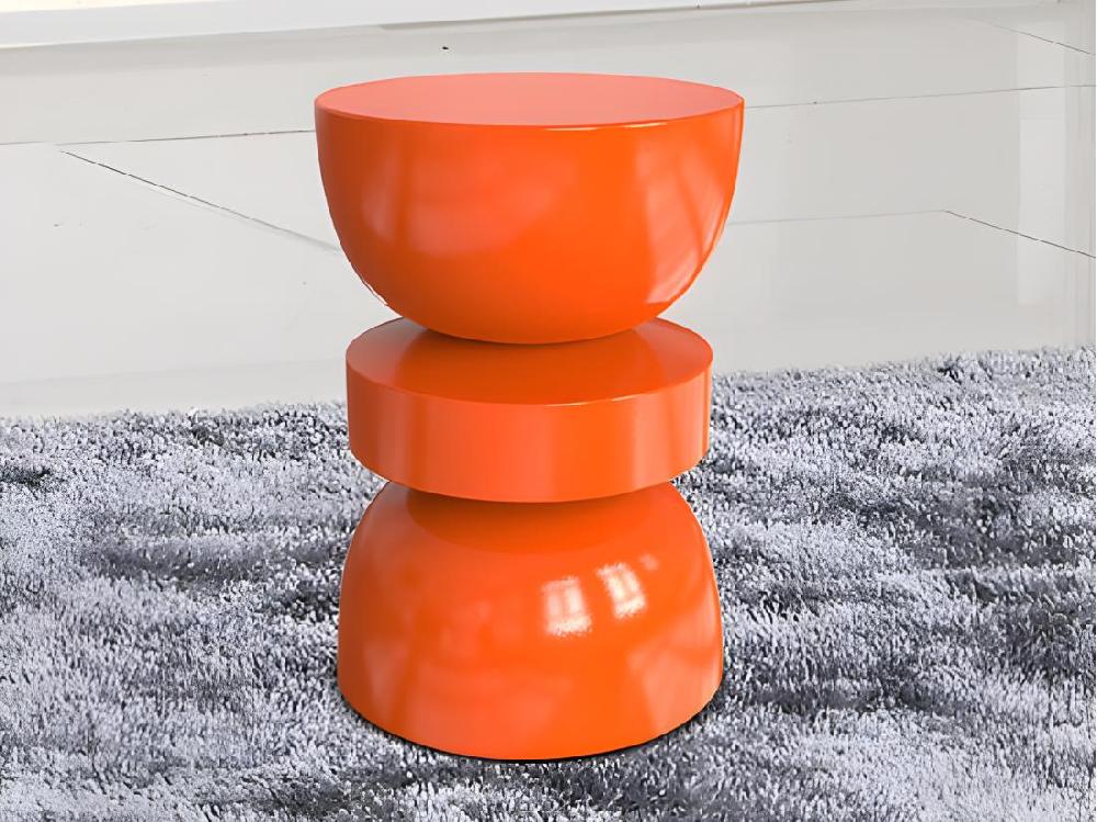 vente unique Table d'appoint en métal - Orange - TUVAMI