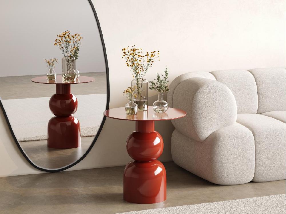 vente unique Table d'appoint en métal - Terracotta - JASMIA