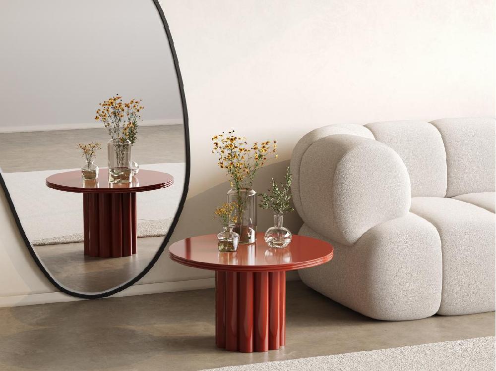 vente unique Table d'appoint en métal - Terracotta - SEMALIA