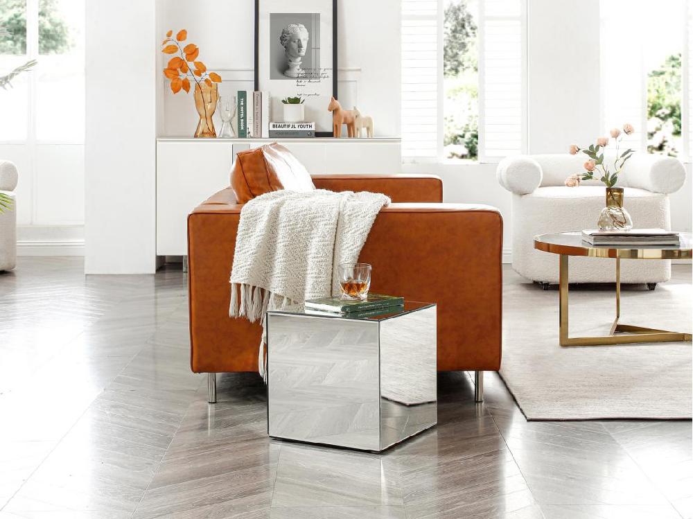 vente unique Table d'appoint en miroir et MDF - CUBIX de Pascal MORABITO