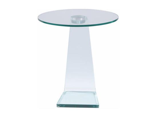 Vente Unique Table D'appoint En Verre Trempé - ERVILA