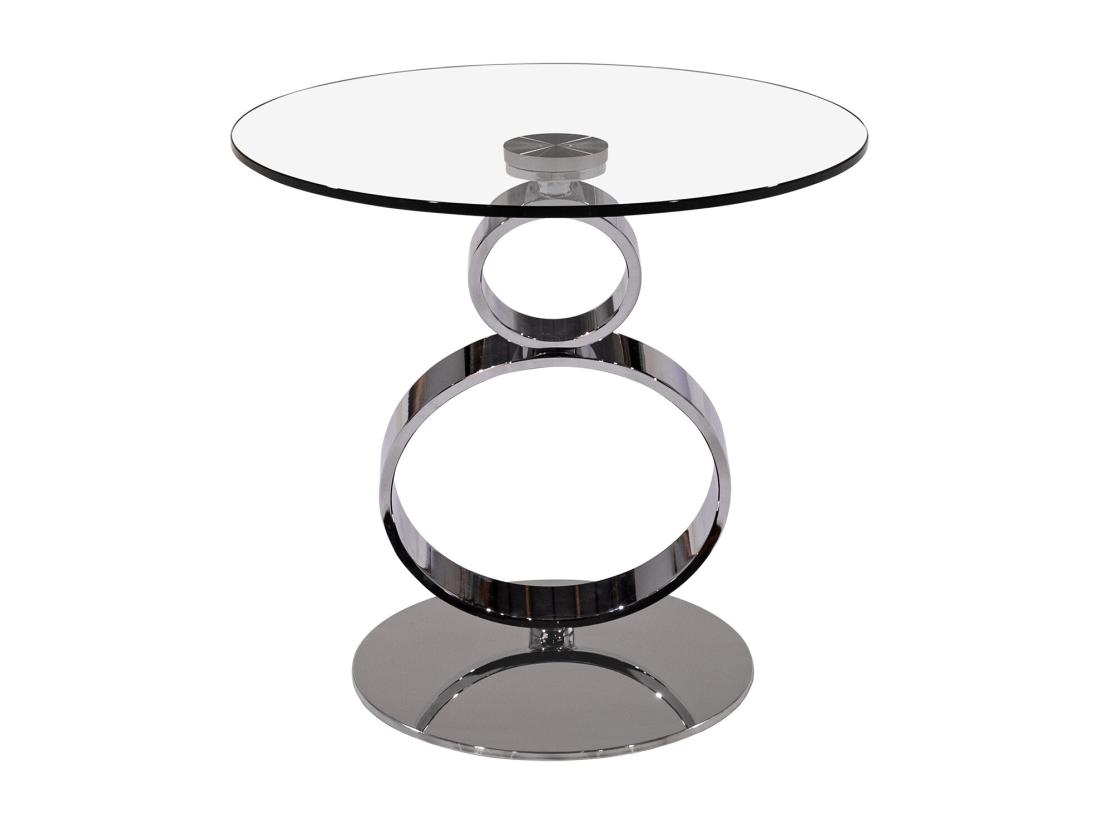 Vente Unique Table D'appoint En Verre Trempé Et Acier - Transparent - JOLINE De Maison Céphy