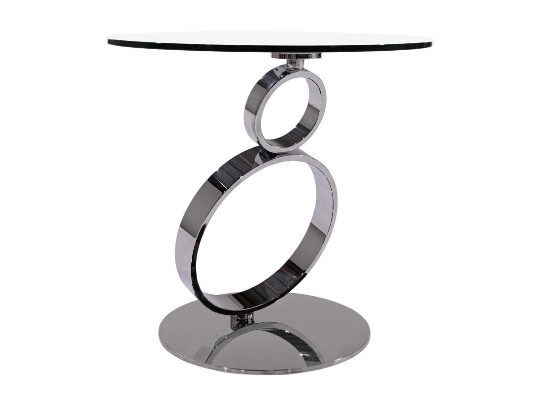 Vente Unique Table D'appoint En Verre Trempé Et Acier - Transparent - JOLINE De Maison Céphy
