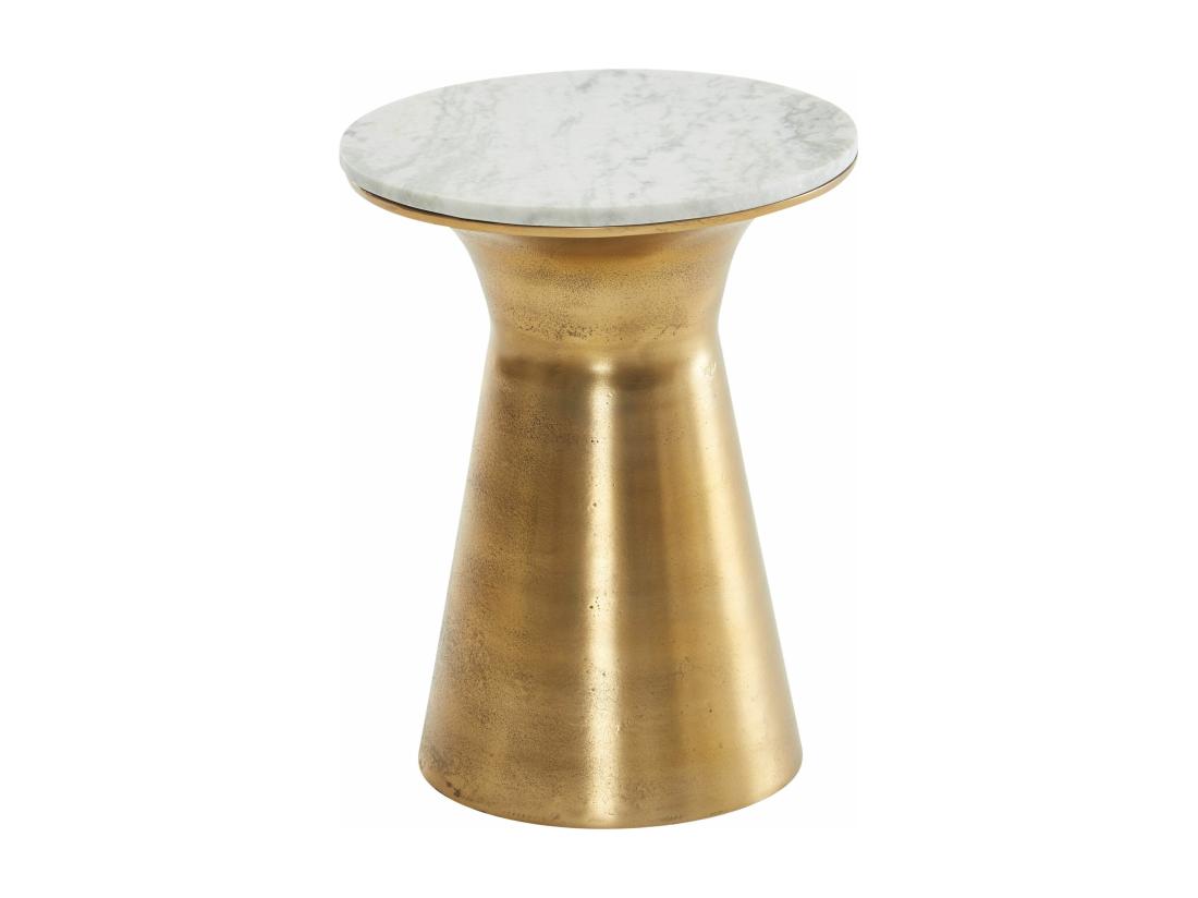 vente unique Table d'appoint Marbre Véritable Ronde 35x35x45 cm Petite Table de Salon