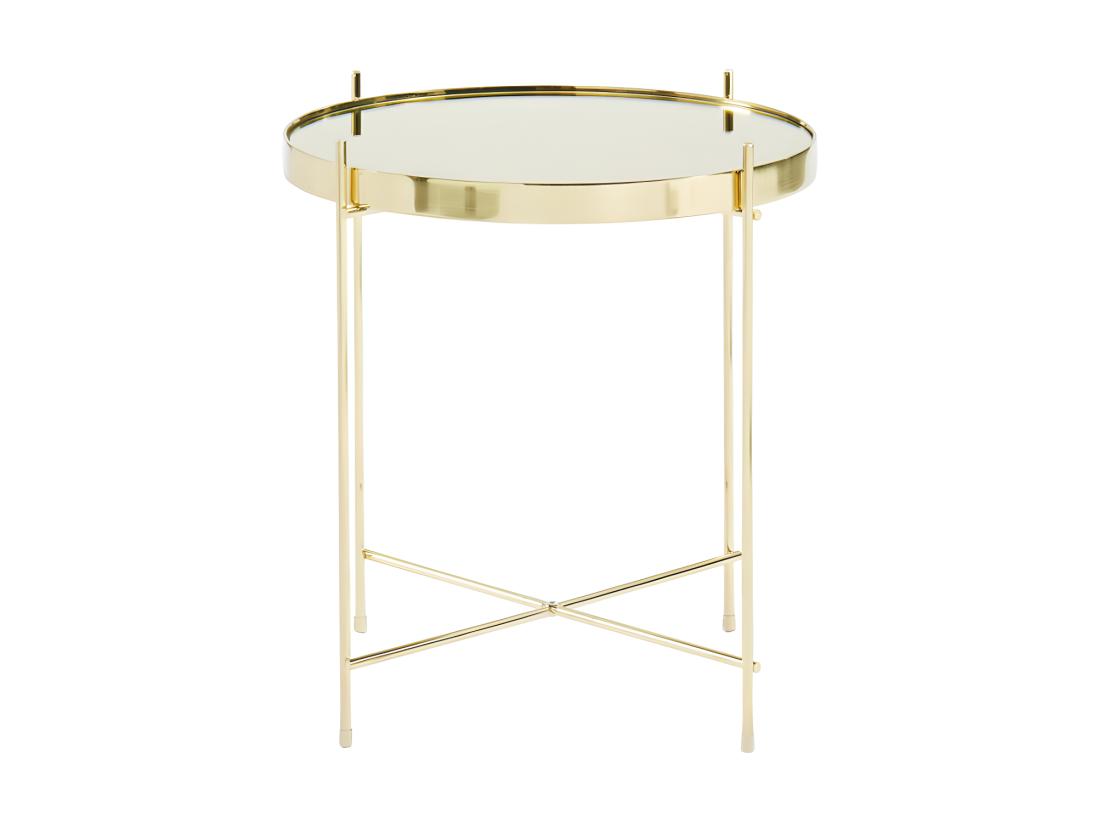 Vente Unique Table D'appoint MARCIA - Miroir & Métal - Doré