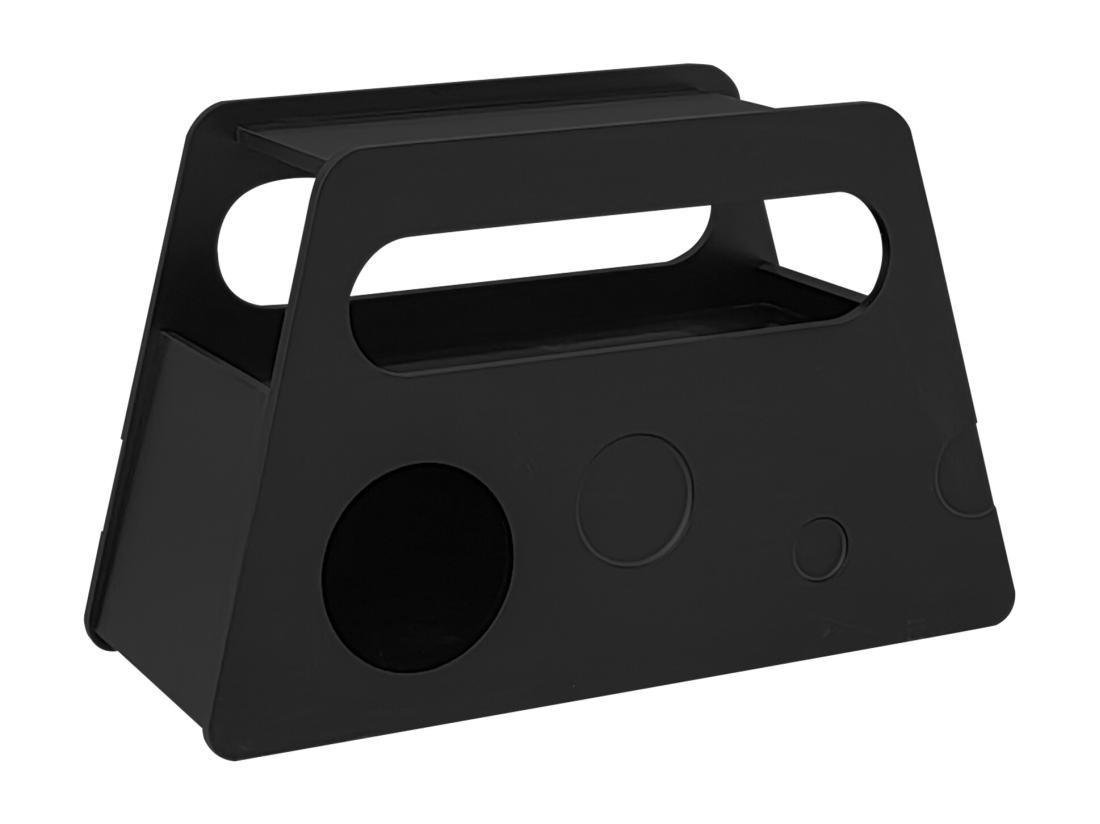 Vente Unique Table D'appoint Moderne Sur Roulettes - Spéciale En Forme De Fromage - Noir