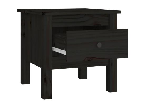 Vente Unique Table D'appoint Noir 40x40x39 Cm Bois Massif De Pin