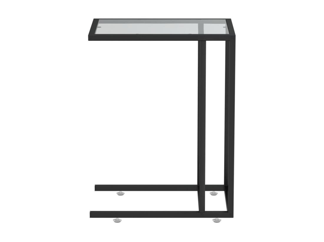 Vente Unique Table D'appoint Pour Ordinateur Noir 50x35x65 Cm Verre Trempé